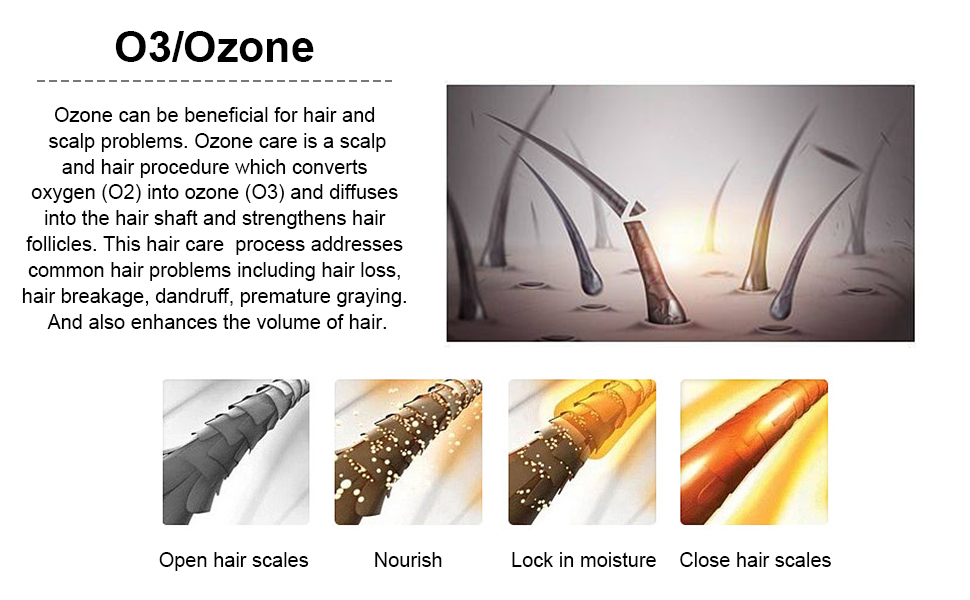 Hair Steamer Natural Black Hair Mister Hooded Ozone O3 Micro Mistrous Machine de soins de cheveux Machine Blanc UV Paint UV Hair Deep Conditioning Wheel Base ET1408BM