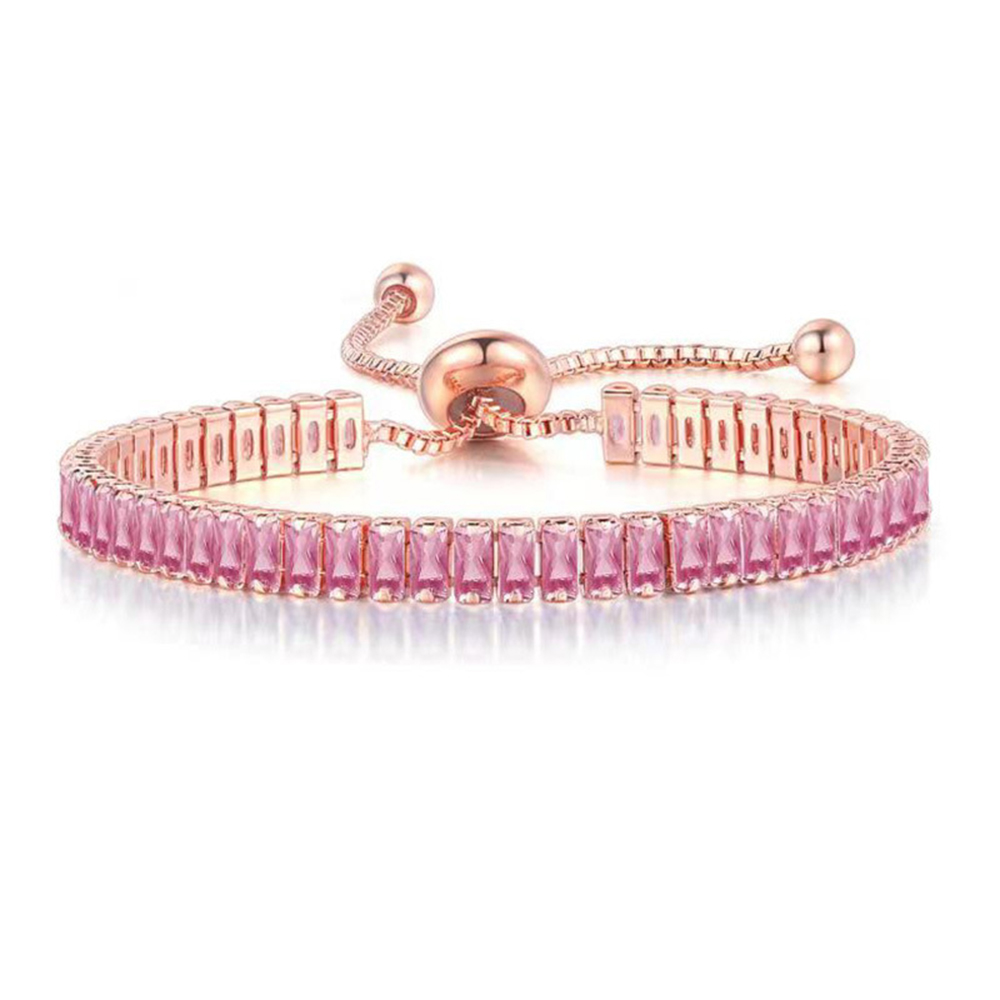 Verstelbare kleur diamant armbanden rechthoekige kristallen tennis armband mode -accessoires creatief geschenk