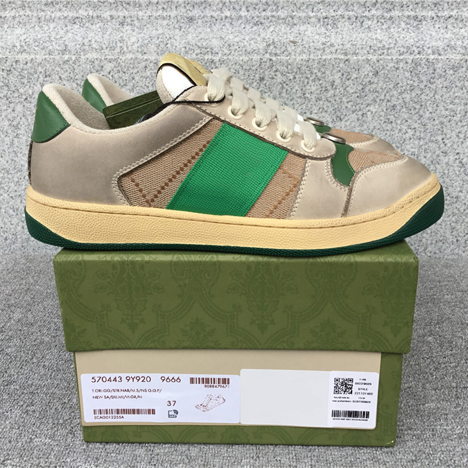 Dirty Designer Casual Shoes Screener sneaker Donna Uomo sneakers Vintage Classic Pelle Web beige ebano verde fucsia blu vintage trattato mens scarpe da ginnastica taglia 35-45