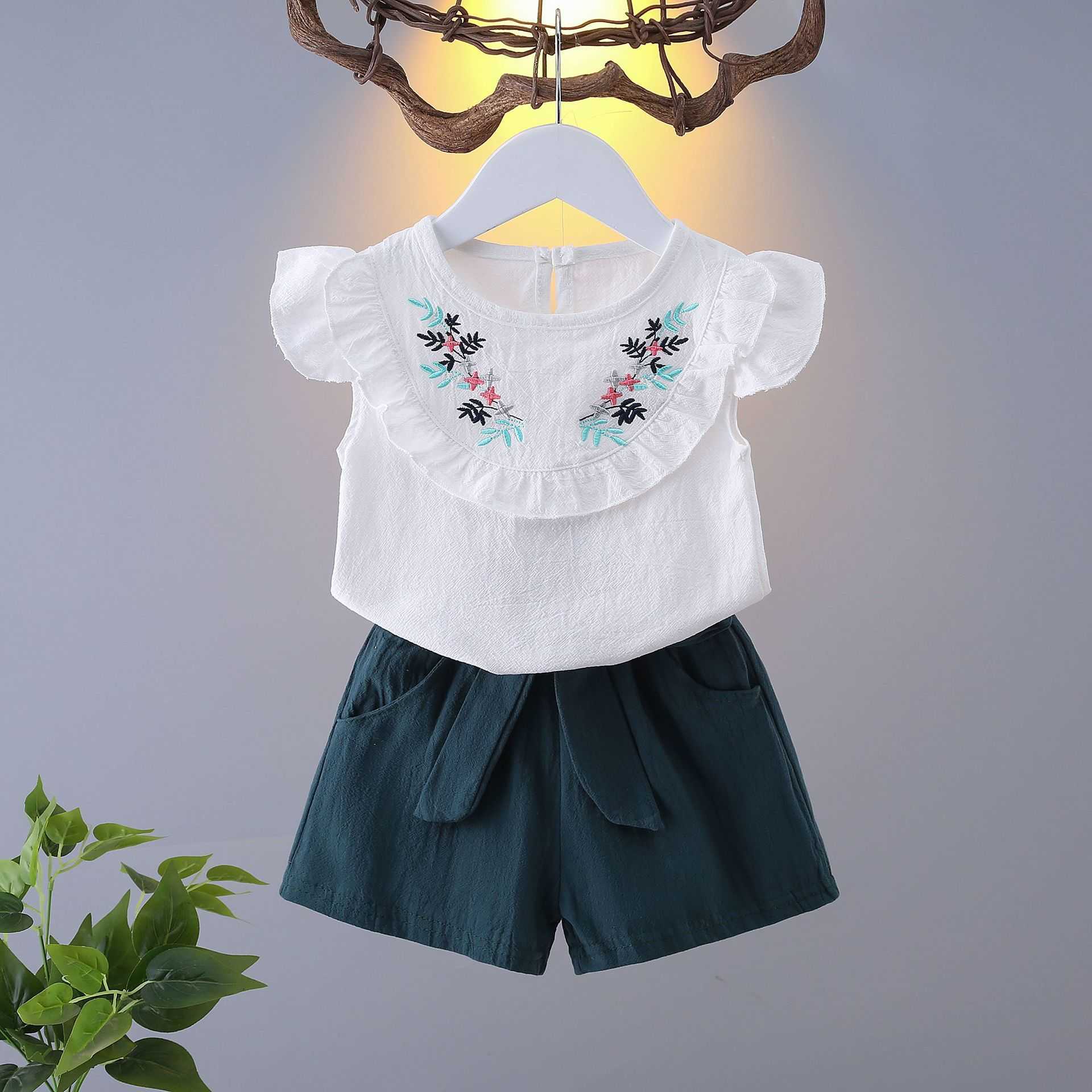 Lzh yaz gündelik spor takım elbise çocuk kostüm kolsuz yeni doğan bebek giyim setleri kızlar için kıyafet