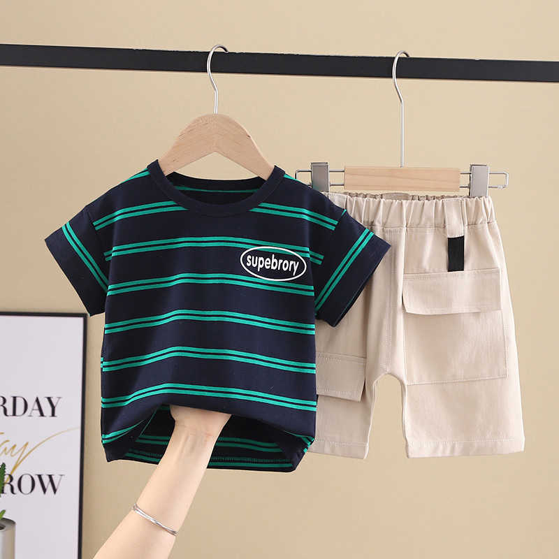 Kleidungssets Baby Jungen Kleidung Anzüge Jahr Sommer Neugeborenen Weiche Baumwolle Streifen T-shirt Shorts Säugling Kleinkind Set