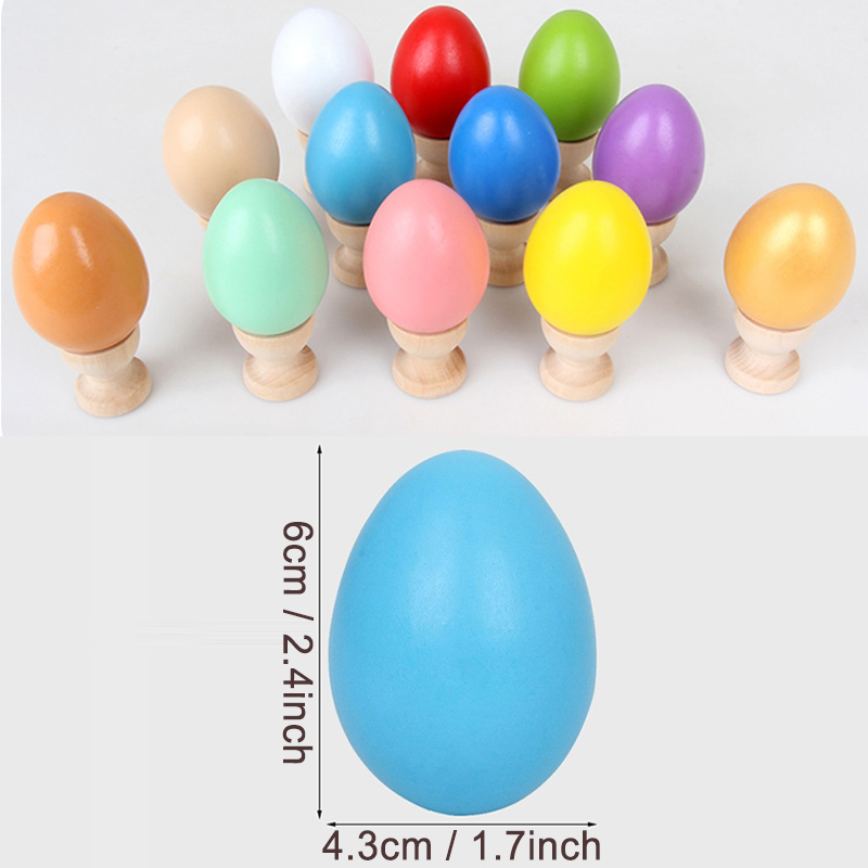 Children Party Favor Wood Simulation Easter Egg Solid Color Paintable Drawing Artificial Egg DIY Hand Painted Wooden Easter Eggs Huevos De Pascua De Madera