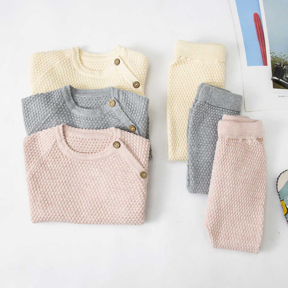 Sets LZH Infant Clothing Winter Kids Newborn Knitting Outfits pcs Set For Baby Girls Clothes Sweater Suits Years