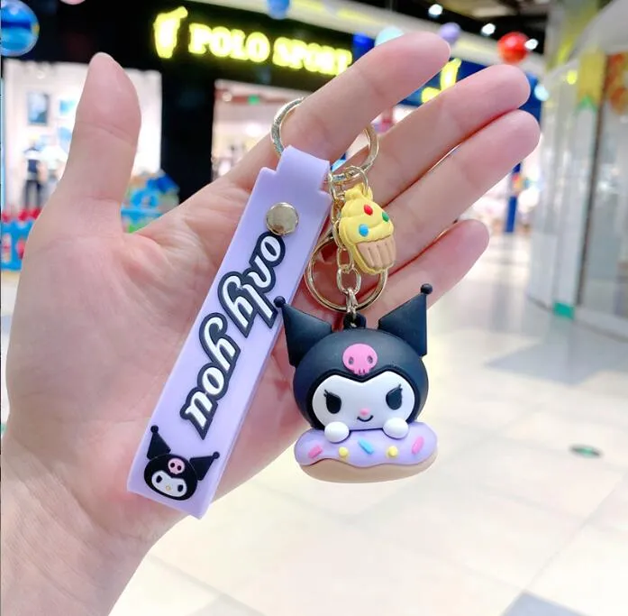 Key chain Backpack Ornament Accessories key Ring Gifts Cartoon Kuromi With  Silicon Pendant Jewelry