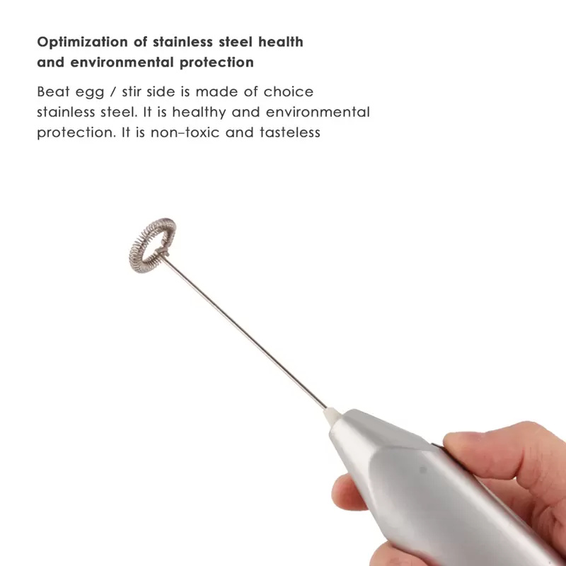 Handheld Stainless Steel Coffee Milk Frother Tool Foamer Drink Electric Whisk Mixer Battery Operated Kitchen Egg Beater Stirrer DHL