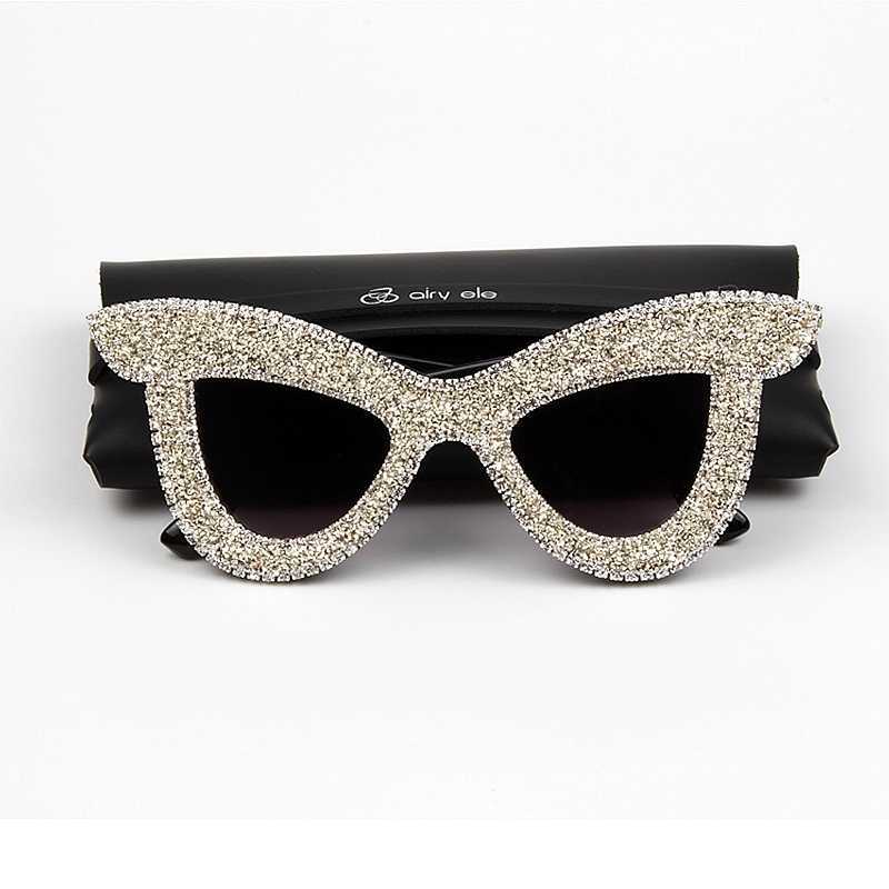 Óculos de sol Mulher de óculos de sol 2022 Luxo Rhinestone Gato Eye Olhe Glasses Sunglasses Marca de luxo Tons para mulheres Oculos G230214