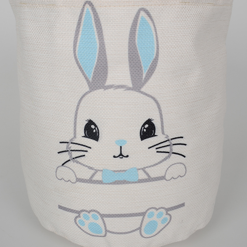 Easter Baskets Wholesale Festive Sublimation Handbag Polyester Egg Hunting Bucket Children Lovely Decoration