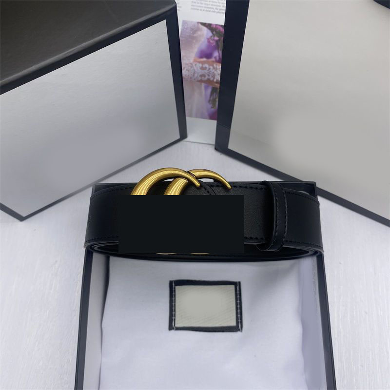 Cintura di design da uomo cinture in pelle di lusso moda placcata oro fibbia in argento cintura casual liscia da donna cintura jeans designer box3295