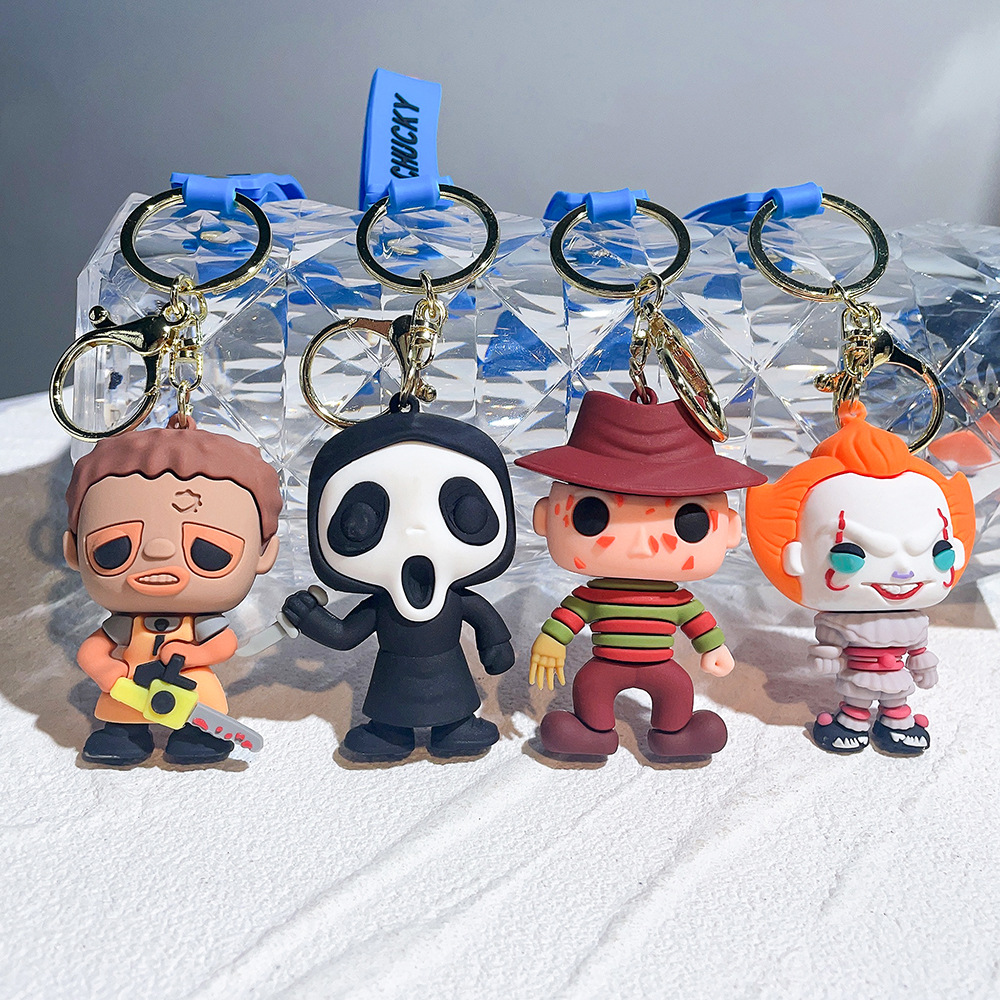 Cute Animation Jewelry KeyChain Horrible Series PVC Key Ring Accessories kids birthday gift