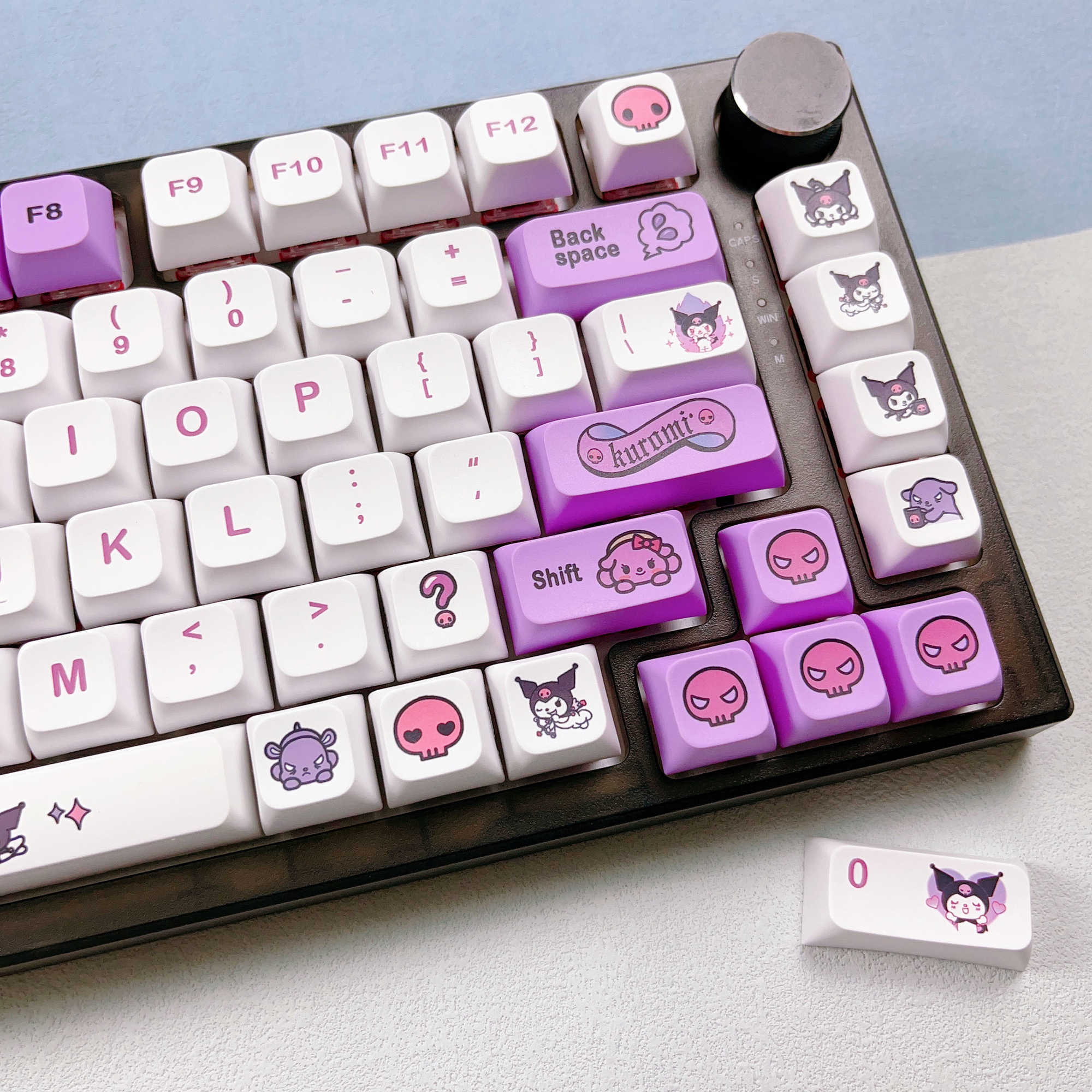 Keyboards 126 Keys Japanese Anime Theme Purple Creative Keycap PBT DYE-SUB XDA Profile For MX Switch GK61 NT75 C64 Mechanical Keyboard T230215