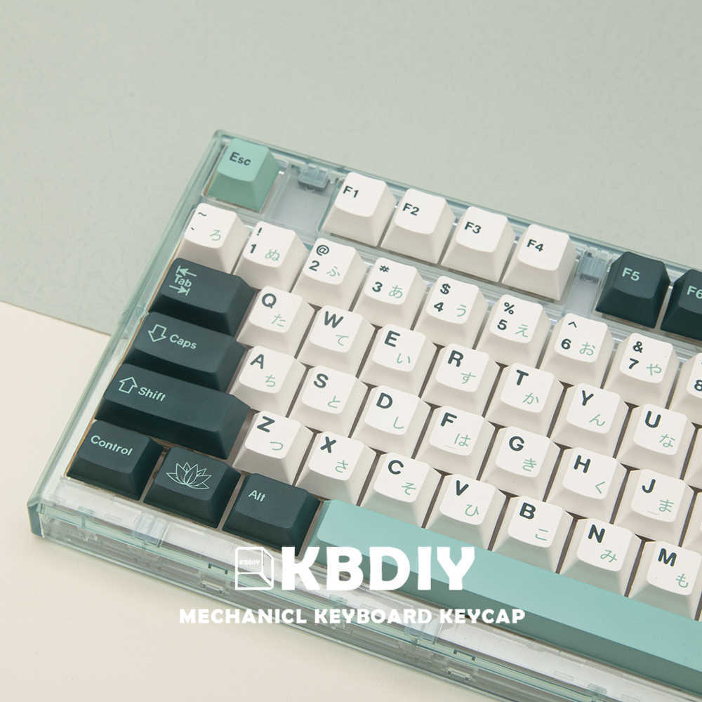 Keyboards KBDiy 135 KeyGMK Botanical PBT Japanese Keycaps Cherry Profile MX Switch Green Keycap for Mechanical Gaming Keyboard Custom T230215