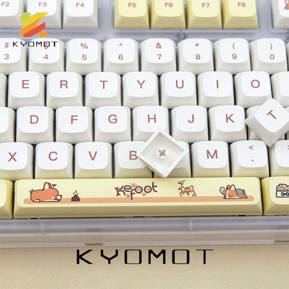 Teclados KYOMOT Corgi Keycap PBT Perfil de sublimación de tinte XDA 135 teclas para Cherry MX Switch DIY Personalizar diseño Filco Teclado mecánico T230215