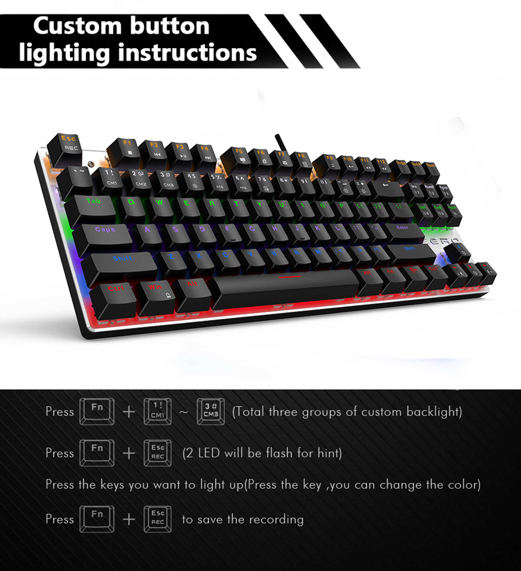 キーボードMetoo Professional Gaming Mechanical Keyboard Anti-Ghosting MixバックライトRUスペイン語USBはPCノートブック用に配線されていますT230215