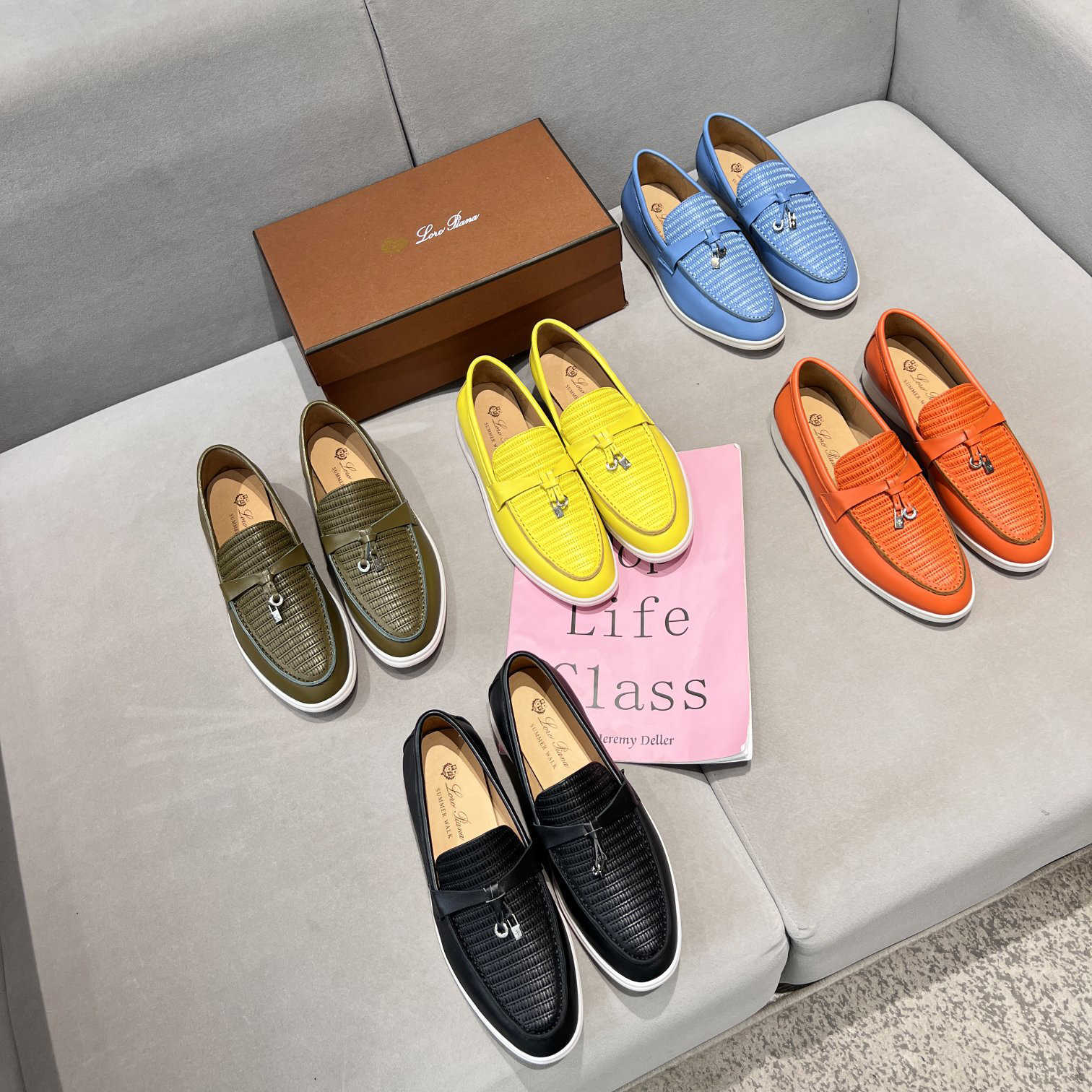 Desiner loropiana ayakkabıları çevrimiçi yeni fasulye ayakkabıları koyun derisi deri püsküller lp loafer ayakkabıları deri düz rahat yumuşak deri kadın ayakkabıları büyük boy 42