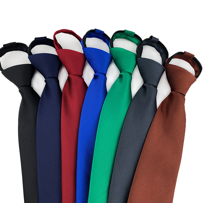 8см галстук простых полиэстеров мужской галстук на молнии склонился легко носить стрип -вечеринки.