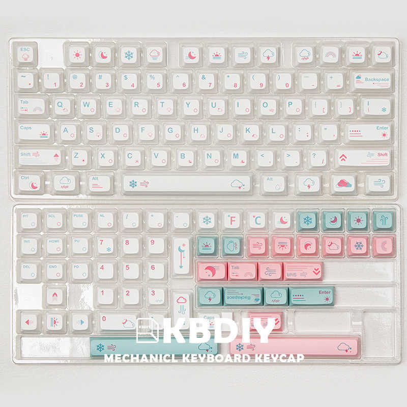 키보드 KBDIY 132 키 일본 PBT 키 캡 XDA 프로필 DYE-SUB 귀여운 핑크 키 캡 DIY 기계식 키보드 사용자 정의 61 84 68 108 세트 T230215