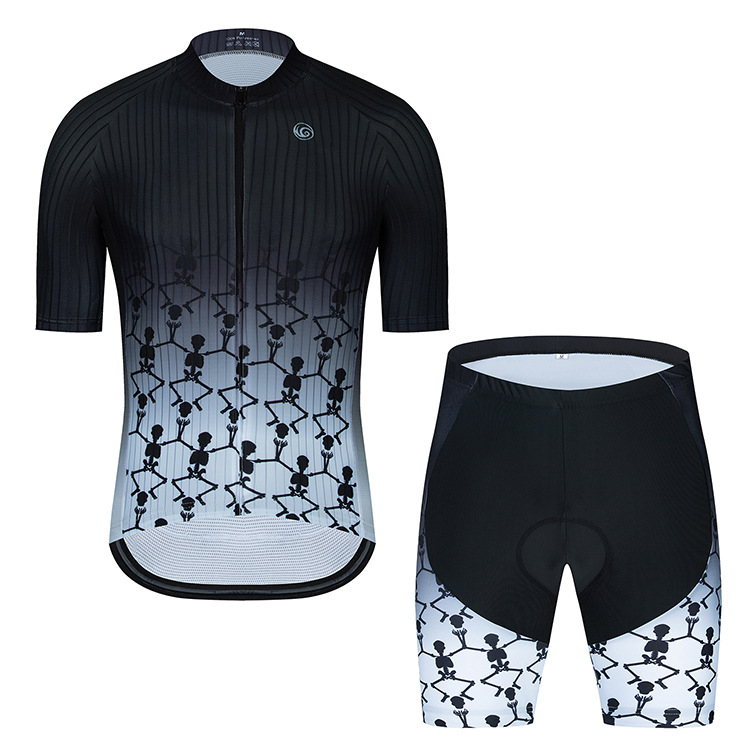 Black Grey Pro Cycling Jersey Set Summer Cycling Wear Mountain Rower Ubrania rowerowe Ubranie MTB Rowerowe Rower Cycling Rower R1