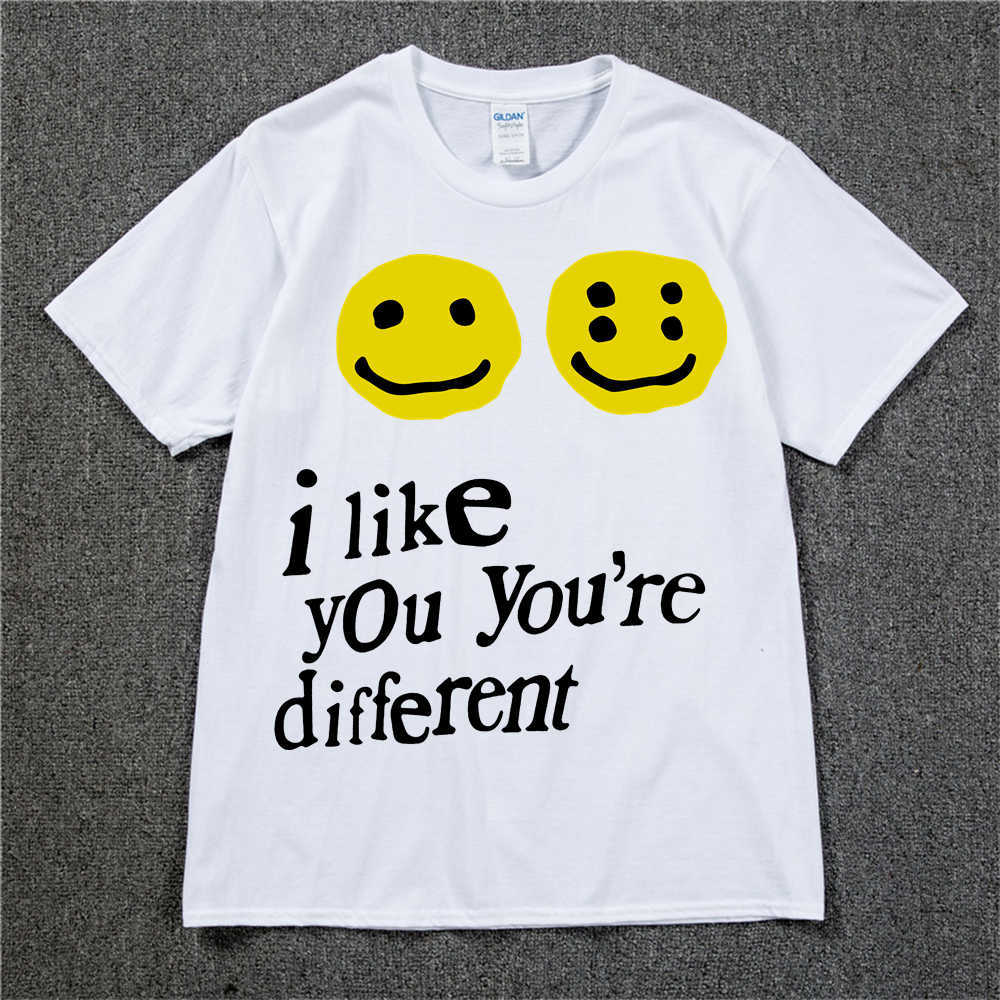 Men's T-Shirts 19SS CPFM XYZ Tshirt Graffiti Smile Face CPFM.XYZ W.W.C.D I LIKE YOU Hip Hop Streetwear TEE CPFM T-shirts Men Women L230215