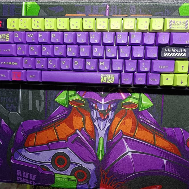 Клавиатуры 120 Ключи EVA 01 PBT KEYCAP XDA Profile Purple Green Dye-Subbed Teclado Gaming Mechanical Keyboard Evangelion-01 CAP CAP CAP T230215