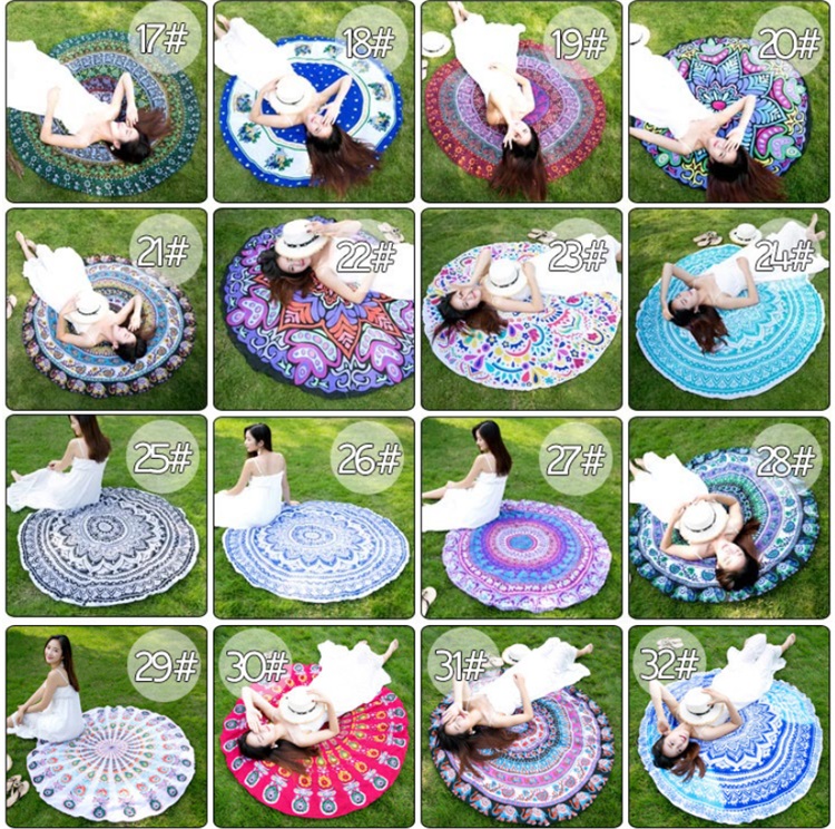 Round Mandala Beach Styles Towels Printed Tapestry Hippy Boho Tablecloth Bohemian Beach Towel Covers Beach Shawl Wrap IA535