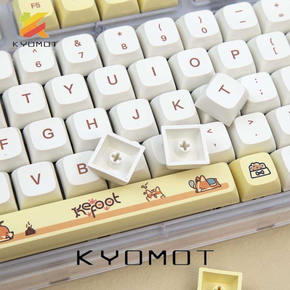 Teclados KYOMOT Corgi Keycap PBT Perfil de sublimación de tinte XDA 135 teclas para Cherry MX Switch DIY Personalizar diseño Filco Teclado mecánico T230215