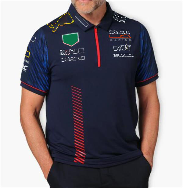 f1 formula one lapel T-shirt new summer team polo suit same custom