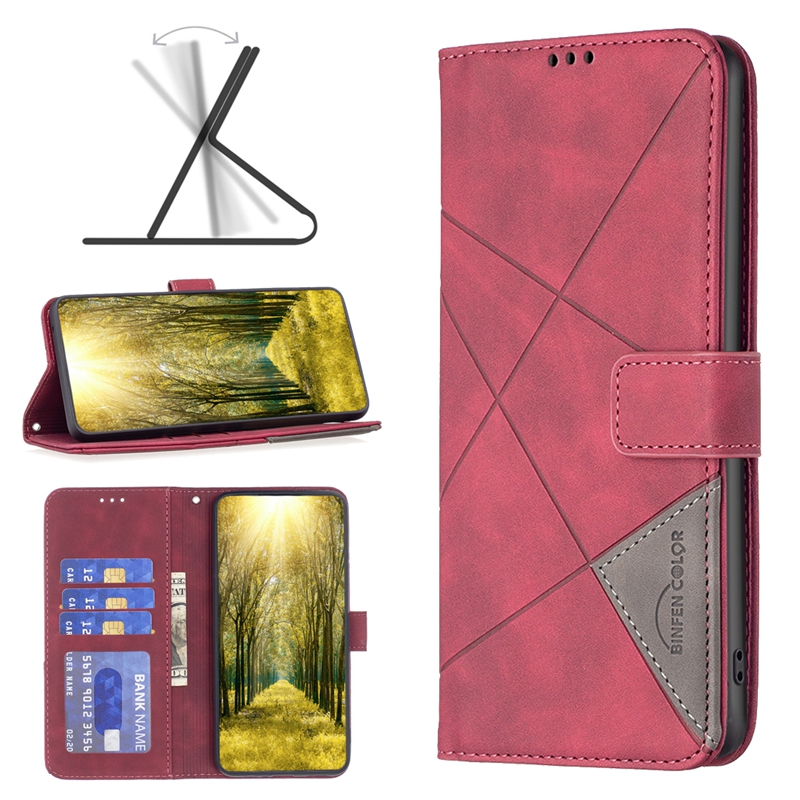 Geometri Line Vertical Hybrid Leather Wallet Falls for Moto G13 G23 4G G53 5G G73 G 5G 2023 Samsung A34 A54 5G ID Credit Card Slot Pocket Holder Flip Cover Telefon Pouch