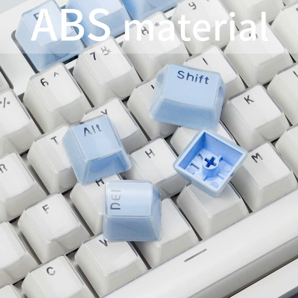 Клавиатуры Молоко-голубой 104 Ice Crystalls Set Set PBT OEM-клавишные клавиши для Gateron/Cherry MX Switch DIY Маханическая клавиатура T230215