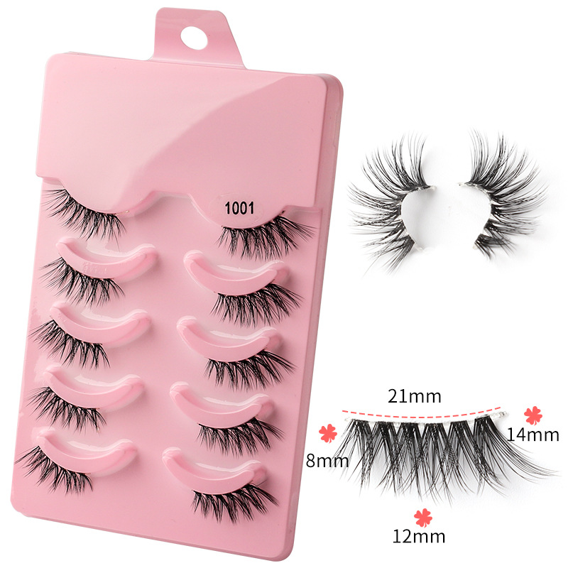 5 paren halve wimpers 3D faux mink wimper natuurlijke piekerige lange lashxtensions zachte wierblay herbruikbare wreedheid vrije make -up