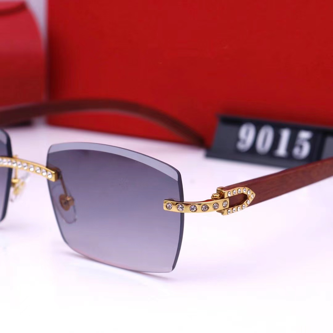 Occhiali da sole uomo appassionati di occhiali da sole senza montatura carti lunetta Retro Rectangle Goggle gold Frame lady Occhiali da sole occhiali da sole con diamanti uomo carti occhiali lunette