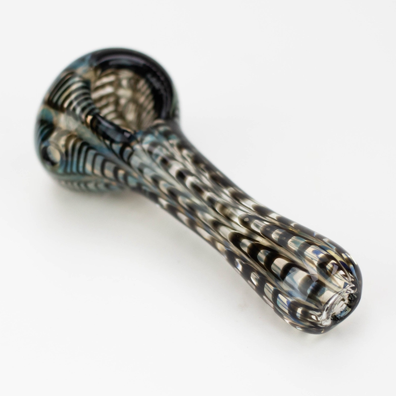 Pipa a forma di pelle di serpente colorata Pyrex Vetro spesso Secco Erba Tabacco Cucchiaio Ciotola Filtro Olio Rigs Handpipes Mano portatile Bong Fumo Portasigarette Tubo DHL