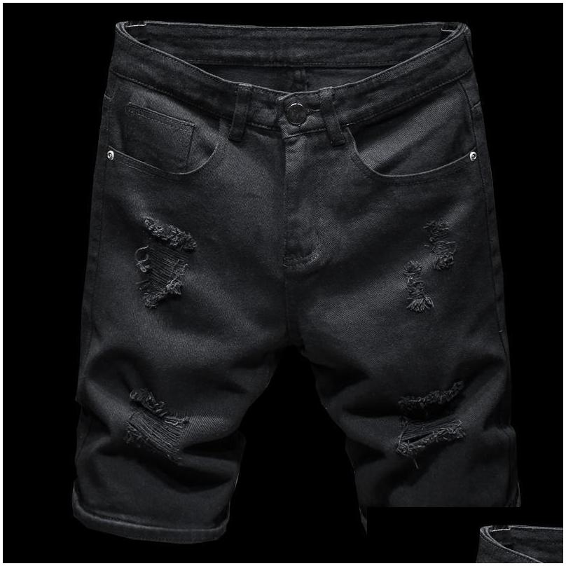 Herren Jeans Sommer reine weiße schwarze schwarze leichte leichte denim shorts klassische marke kleider junger mens schlank gerade lässige deli dhlfq