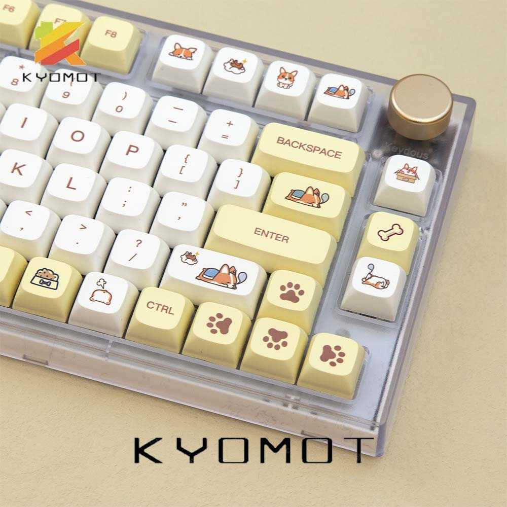 Teclados KYOMOT Corgi Keycap PBT Perfil de sublimación de tinte XDA 135 teclas para Cherry MX Switch DIY Personalizar diseño Filco Teclado mecánico T230215