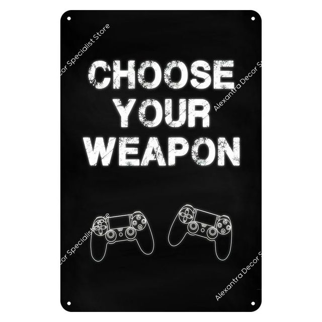 Retro Neon Metal Tin Sign Videospel Tin Signs Gaming Zone Dekorativ järnmålning Plack Tinplate For Home Decor 20cmx30cm Woo