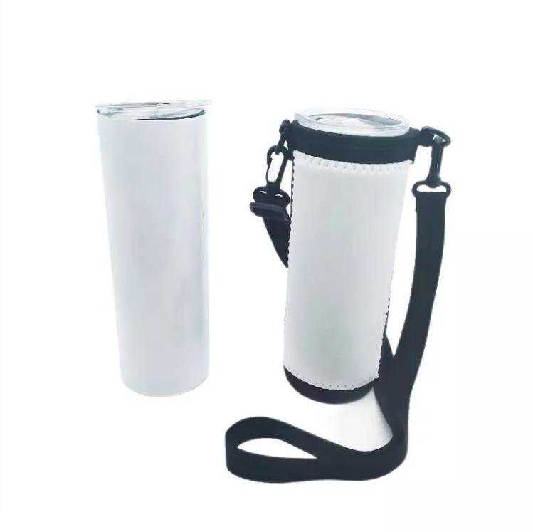 Drinkware Handle Sublimation white Blank 20oz Skinny Tumbler Tote Neoprene bottle Sleeves with Adjustable Strap Water cups Carrier Sleeve Covers SN5124