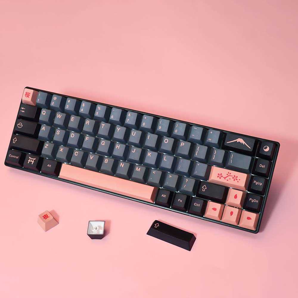 Keyboards KYOMOT 139 Keys GMK Night Sakura Keycap DYE SUB Cherry Profile PBT Japanese Keycaps for MX Customize Switch Mechanical Keyboard T230215