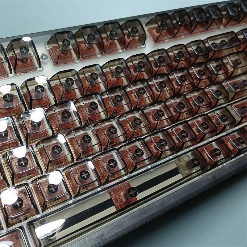 Keyboards Fully Transparent Keycaps Gamer Mechanical Keyboard Cherry Profile PC Material Ice Crystal Clear Key Cap Custom Sticker Backlit T230215