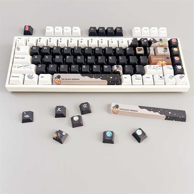 Toetsenboards Astronaut 3.0 PBT KeyCaps Apply Mechanical Keyboard Gaming Key Caps Cherry Profile 61 64 68 84 87 980 Keys Set Space Flight T230215