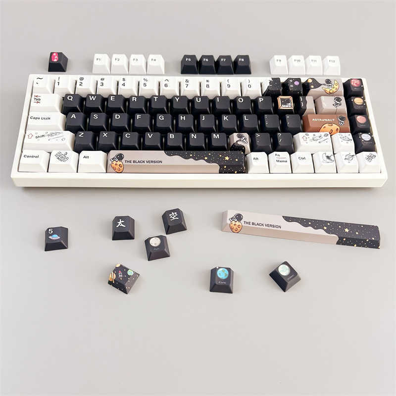 Claviers Astronaut 3.0 PBT Keycaps Personnaliser Clavier Mécanique Gaming Key Caps Cherry Profile 61 64 68 84 87 980 Touches Set Space Flight T230215