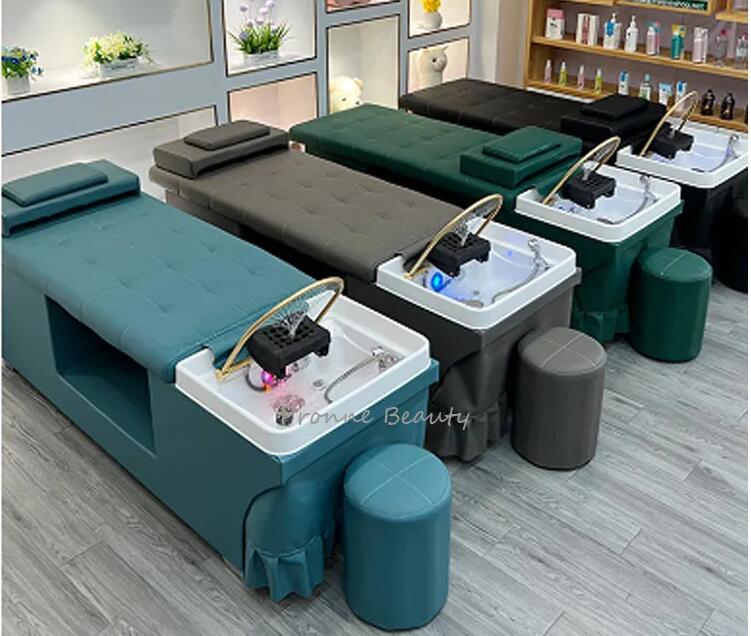 Salon furniture shampoo bed, shampoo bed with water circulation