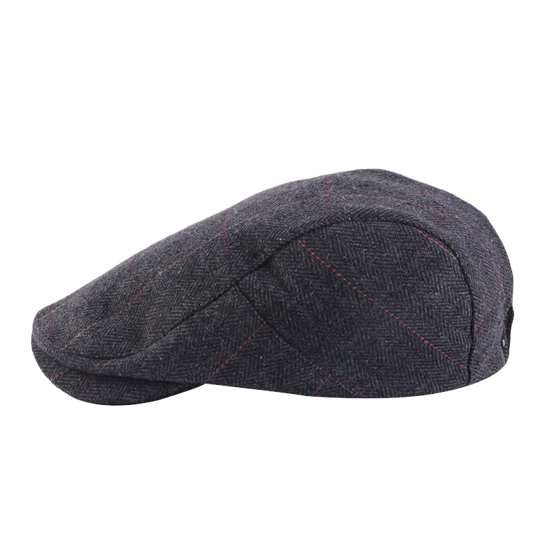 New Men Classic Plaid Stripe Newsboy Cap Mélange de laine d'hiver Flat Ivy Vintage Gatsbay Hat Irish Outdoor Cabbie Beret peintre Ha