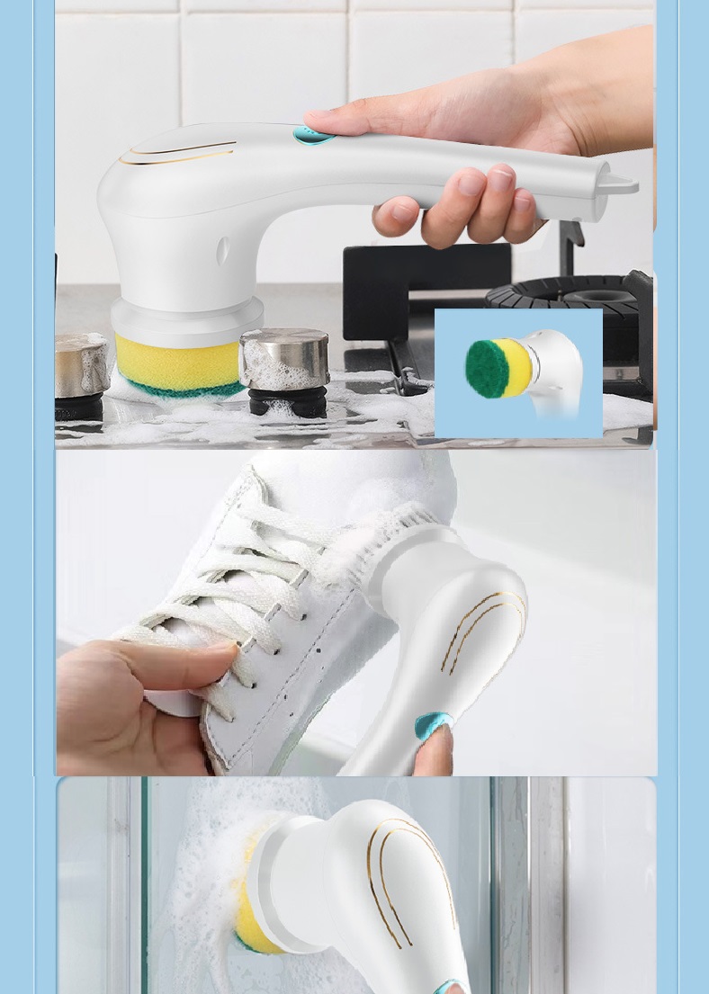 Multi-functional cleaning electric cleaning brush 5 portable kitchen household dishwasher, pot brush,