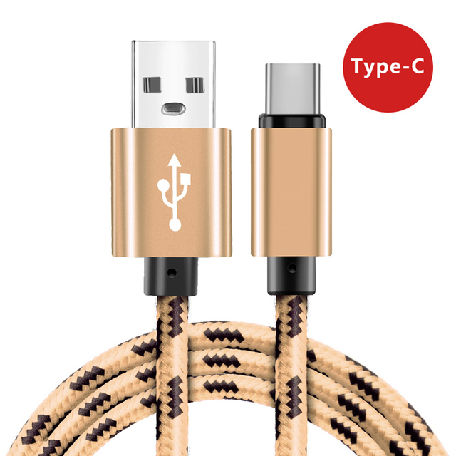 USB Type C-kabel 2.4a snellaad Type-C USB-kabel voor Samsung S9 S8 Plus Opmerking 9 8 Huawei P20 Xiaomi MI8 USB-C-gegevenssnoer