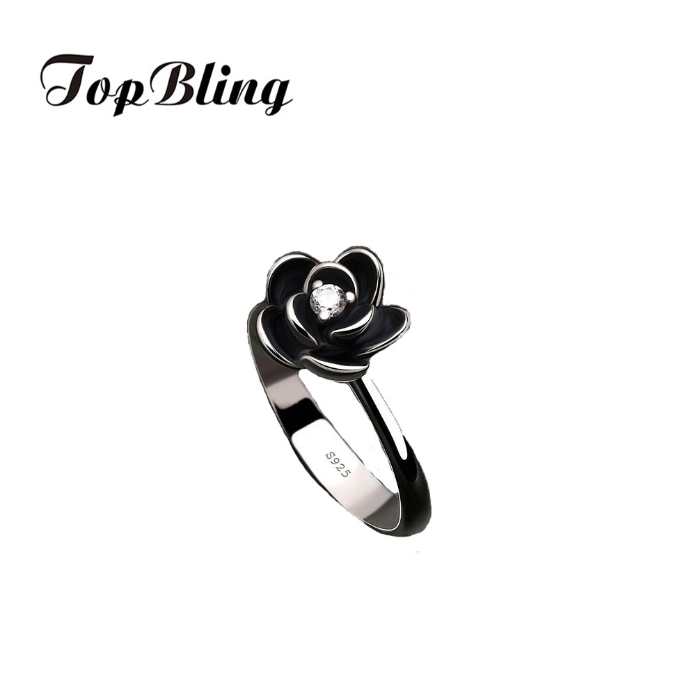 Topbling S925 verzilverde roos bloemband ring verloving trouwring