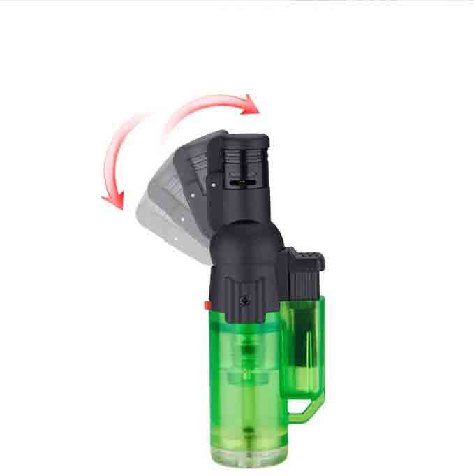 Latest Plastic Torches torch Jet lighter With Adjustable Head Windproof Butane flame Refillable Micro Culinary Cigarette lighters Cigar igniter 