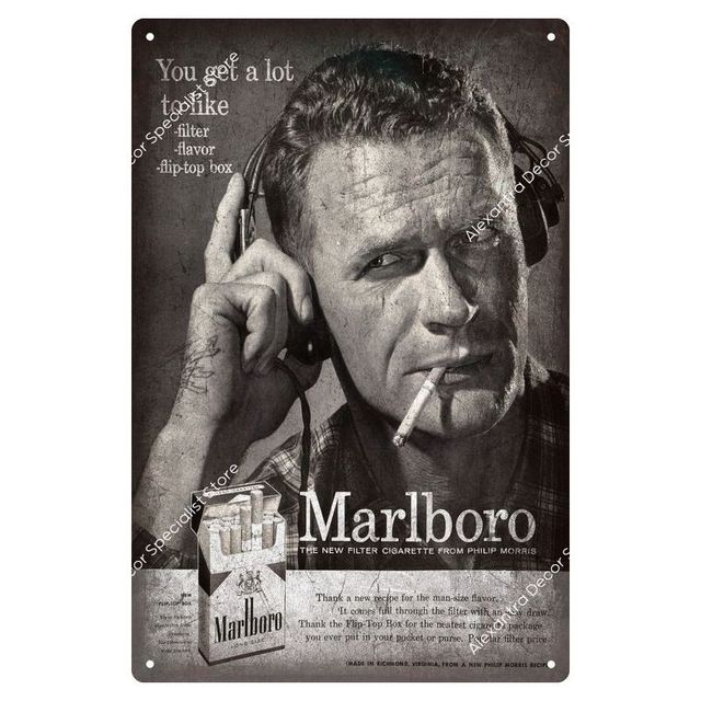 Tobacco Poster Vintage Tin Sign Cigarette Metal Poster Wall Art Decoration Club Man Cave Smoke Shop Advertising Plaque 20x30cm Woo