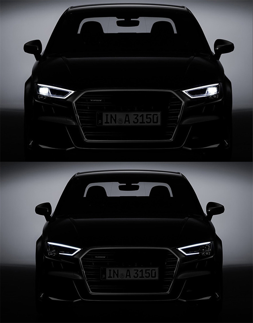 Bilhuvuden för Audi A3 LED-strålkastare 20 13-20 19 A3 8V Huvudlampprojektor Lens DRL Front Light