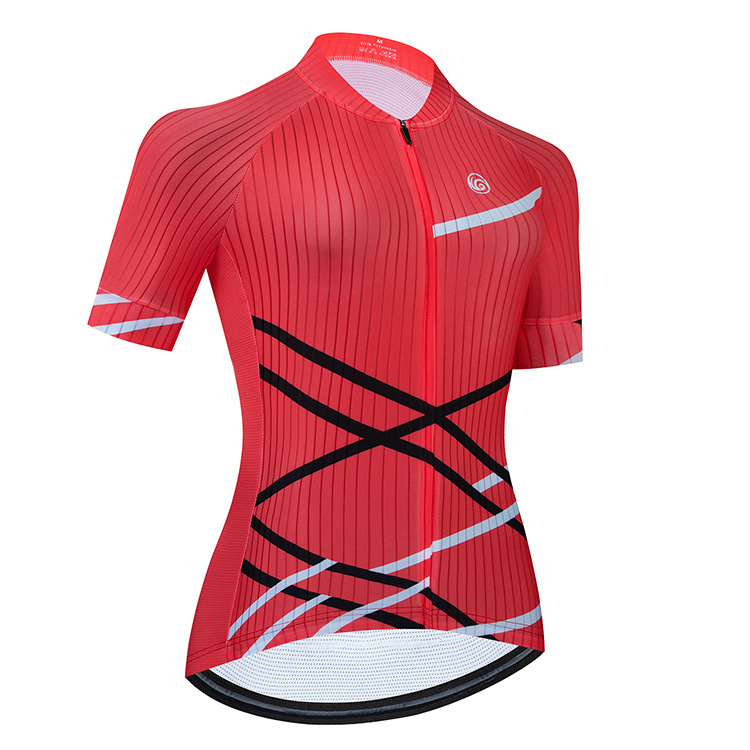 2024 Red Pro Women Women Summer Cycling Jersey Configure a manga curta Roupas de bicicleta de montanha de ciclismo Roupas de bicicleta MTB respiráveis ​​vestem terno V3