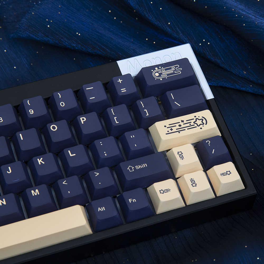 Tangentbord KBDIY 124 KEYS GMK STARGAZE CLONE PBT KeyCaps Cherry MX Profile Blue Yellow KeyCap för Mechanical Keyboard Custom Key Caps Set T230215