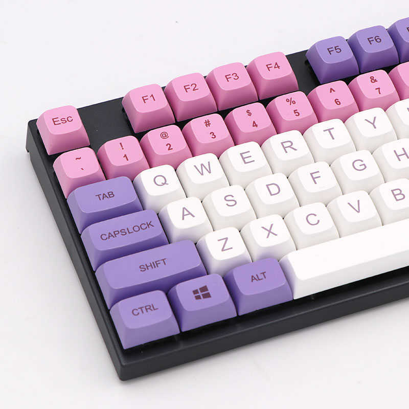 Teclados keypro hana corante étérmico sublimação fontes pbt keycap para teclado mecânico USB com fio 134 keycaps t230215